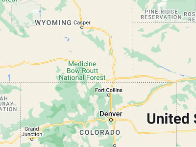 Map showing location of Laramie (41.31137, -105.5911)
