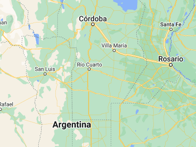 Map showing location of Las Acequias (-33.28155, -63.9761)