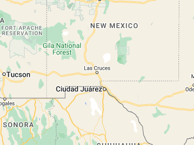 Map showing location of Las Cruces (32.31232, -106.77834)
