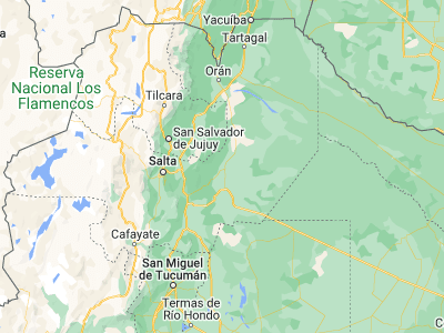 Map showing location of Las Lajitas (-24.68333, -64.25)