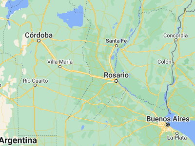 Map showing location of Las Parejas (-32.68478, -61.51637)