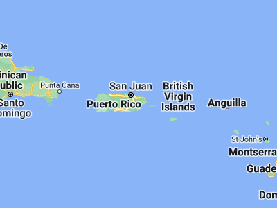 Map showing location of Las Piedras (18.18301, -65.86627)