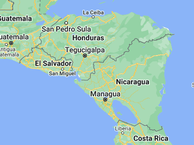 Map showing location of Las Sabanas (13.34302, -86.62184)