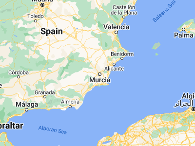 Map showing location of Las Torres de Cotillas (38.02822, -1.24188)
