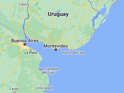Map showing location of Las Toscas (-34.73333, -55.71667)