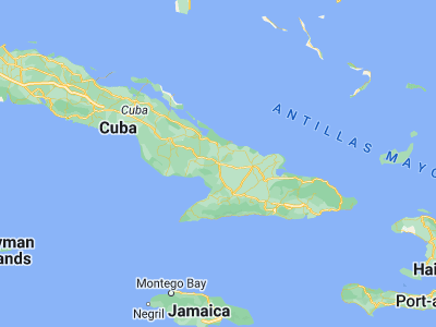 Map showing location of Las Tunas (20.96167, -76.95111)