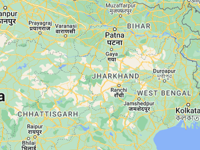 Map showing location of Lātehār (23.75, 84.5)