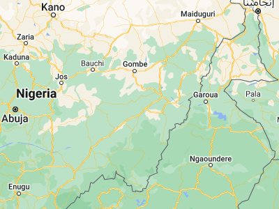 Map showing location of Lau (9.21667, 11.28333)