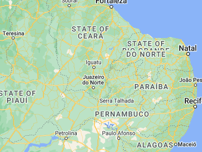 Map showing location of Lavras da Mangabeira (-6.75333, -38.96444)