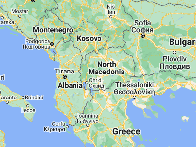 Map showing location of Lažani (41.44222, 21.31583)