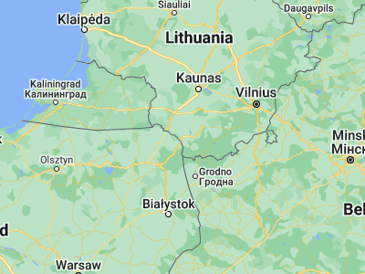 Map showing location of Lazdijai (54.23333, 23.51667)