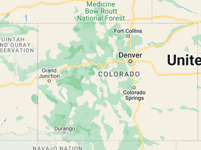 Map showing location of Leadville (39.25082, -106.29252)