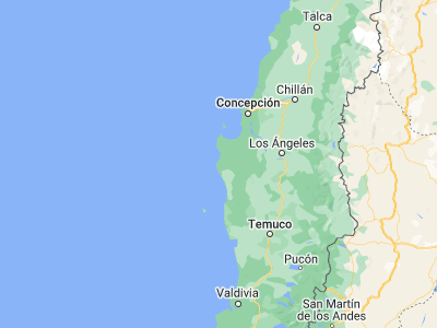 Map showing location of Lebu (-37.61667, -73.65)
