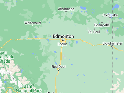 Map showing location of Leduc (53.26682, -113.55201)