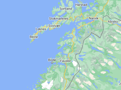 Map showing location of Leinesfjorden (67.77548, 15.01545)