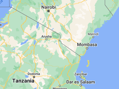 Map showing location of Lembeni (-3.78333, 37.61667)