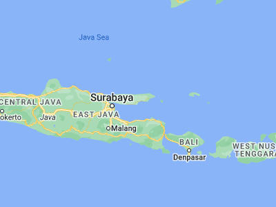 Map showing location of Lembung Tengah (-7.16208, 113.56187)