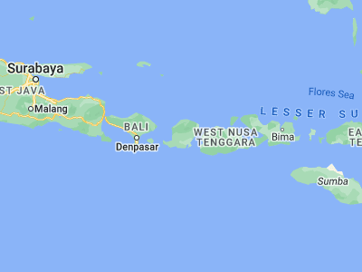 Map showing location of Lendangtampel Daya (-8.6128, 116.2875)