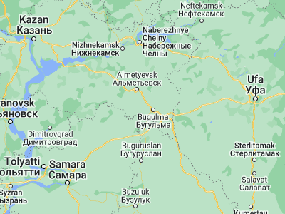 Map showing location of Leninogorsk (54.60256, 52.46087)
