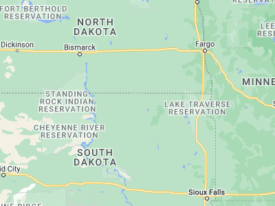 Map showing location of Leola (45.72275, -98.94094)