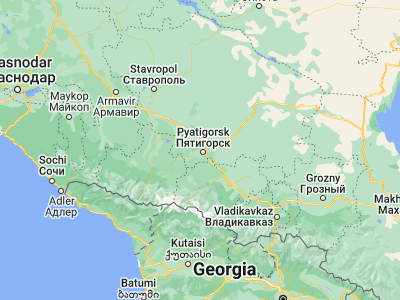Map showing location of Lermontov (44.10667, 42.97333)