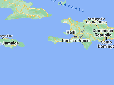 Map showing location of Les Cayes (18.2, -73.75)