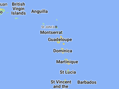 Map showing location of Les Saintes (15.8585, -61.59497)