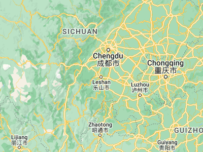 Map showing location of Leshan (29.56228, 103.76386)