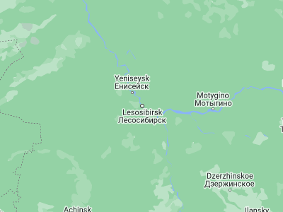 Map showing location of Lesosibirsk (58.23583, 92.48278)