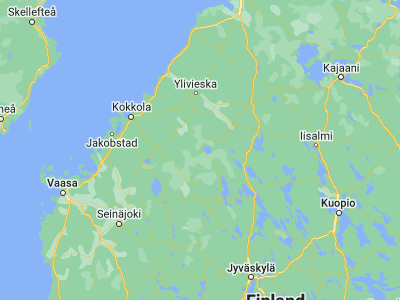 Map showing location of Lestijärvi (63.53333, 24.65)