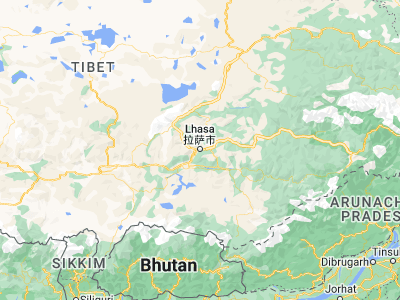 Map showing location of Lhasa (29.65, 91.1)