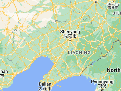 Map showing location of Liaozhong (41.50611, 122.72417)