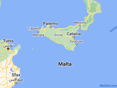 Map showing location of Licata (37.10714, 13.94607)