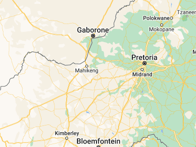Map showing location of Lichtenburg (-26.152, 26.15968)