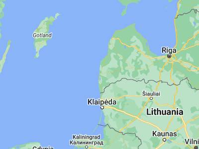 Map showing location of Liepāja (56.51667, 21.01667)