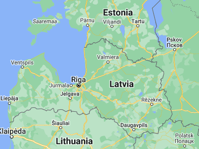 Map showing location of Līgatne (57.23429, 25.04059)