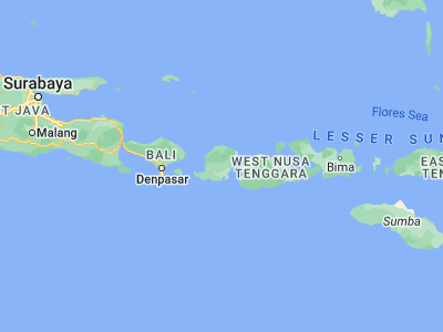 Map showing location of Lilin Satu (-8.6193, 116.3645)