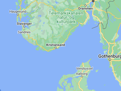 Map showing location of Lillesand (58.24879, 8.3778)
