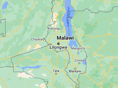 Map showing location of Lilongwe (-13.96692, 33.78725)