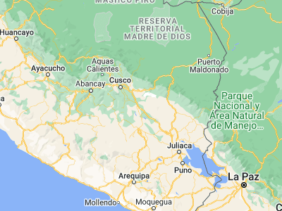 Map showing location of Lima Pampa (-14.08861, -71.33722)