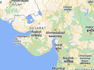 Map showing location of Limbdi (22.56667, 71.8)