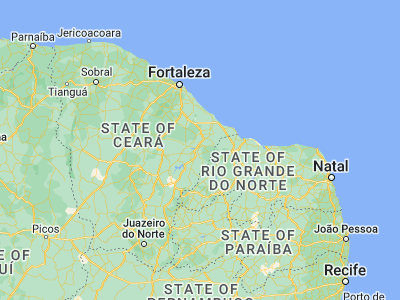 Map showing location of Limoeiro do Norte (-5.14556, -38.09806)