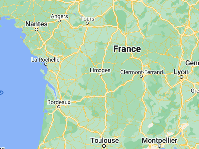 Map showing location of Limoges (45.83153, 1.2578)