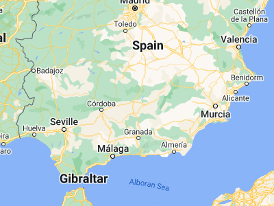 Map showing location of Linares (38.09519, -3.63602)