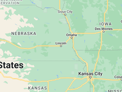 Map showing location of Lincoln (40.8, -96.66696)