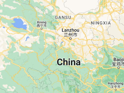 Map showing location of Linxia (35.60028, 103.20639)