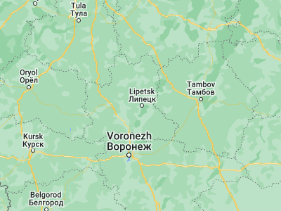 Map showing location of Lipetsk (52.60311, 39.57076)