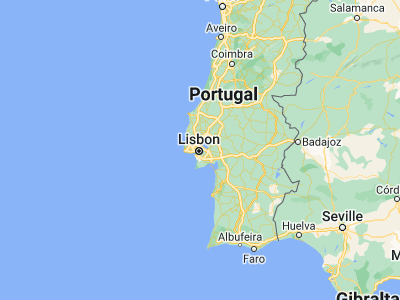 Map showing location of Lisbon (38.71667, -9.13333)