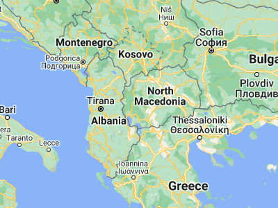 Map showing location of Lisičani (41.46139, 21.05444)