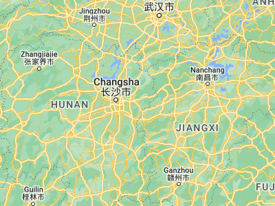 Map showing location of Liuyang (28.15, 113.63333)
